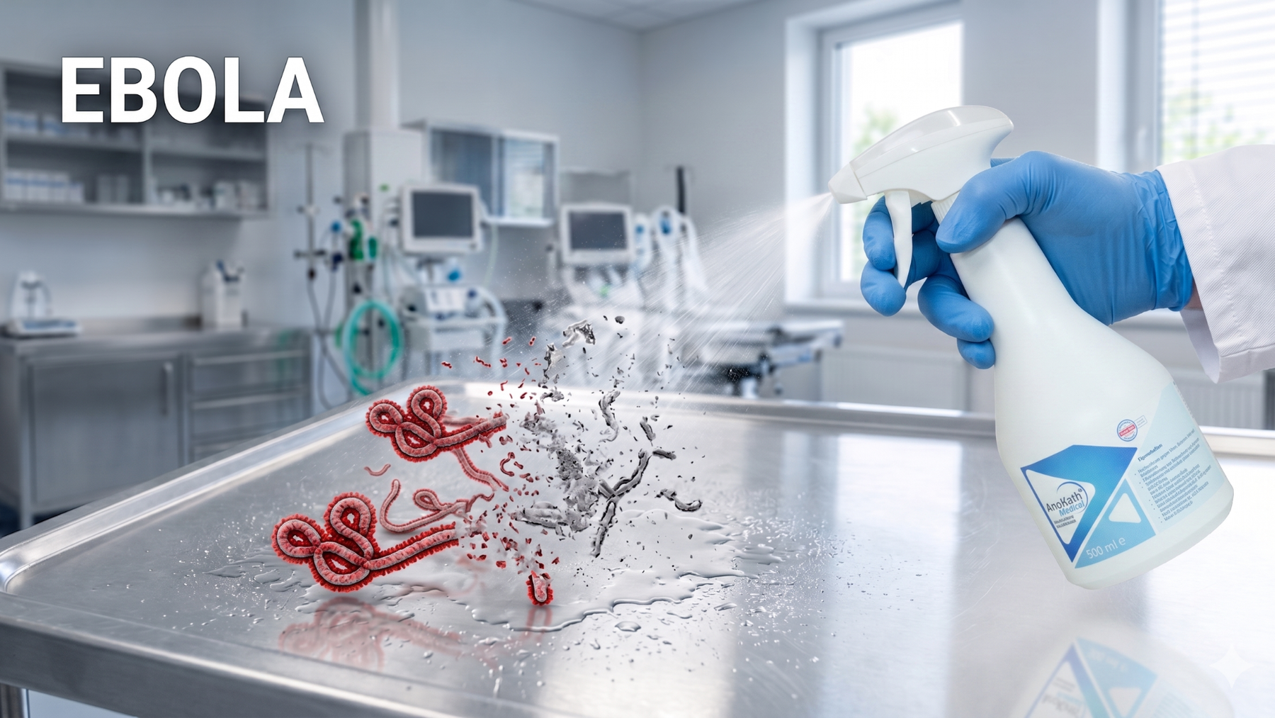 Ebola Oberflächendesinfektion: Sicher mit AnoKath Medical