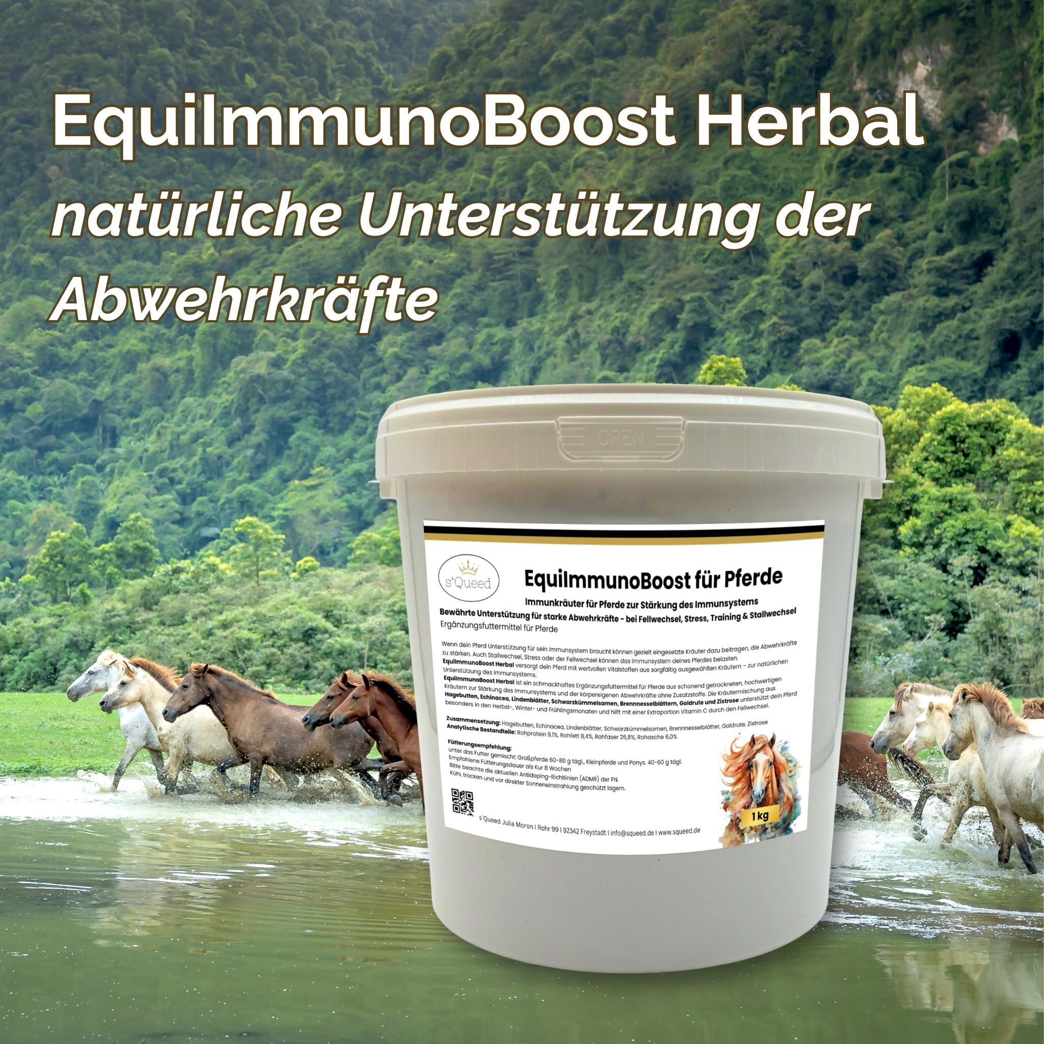 EquiImmunoBoost Herbal 1 kg – Soutien du système immunitaire