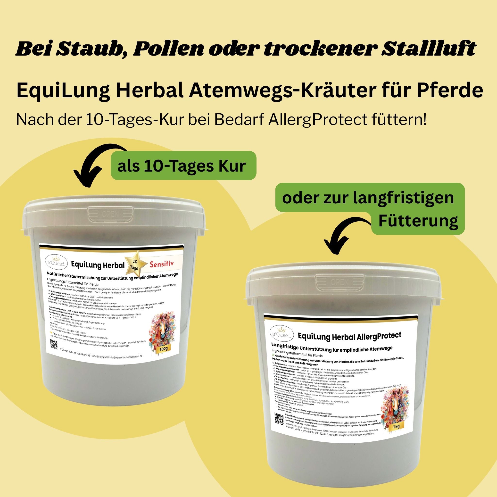 EquiLung Herbal AllergProtect – Plantes contre la toux pour chevaux, pour une alimentation à long terme