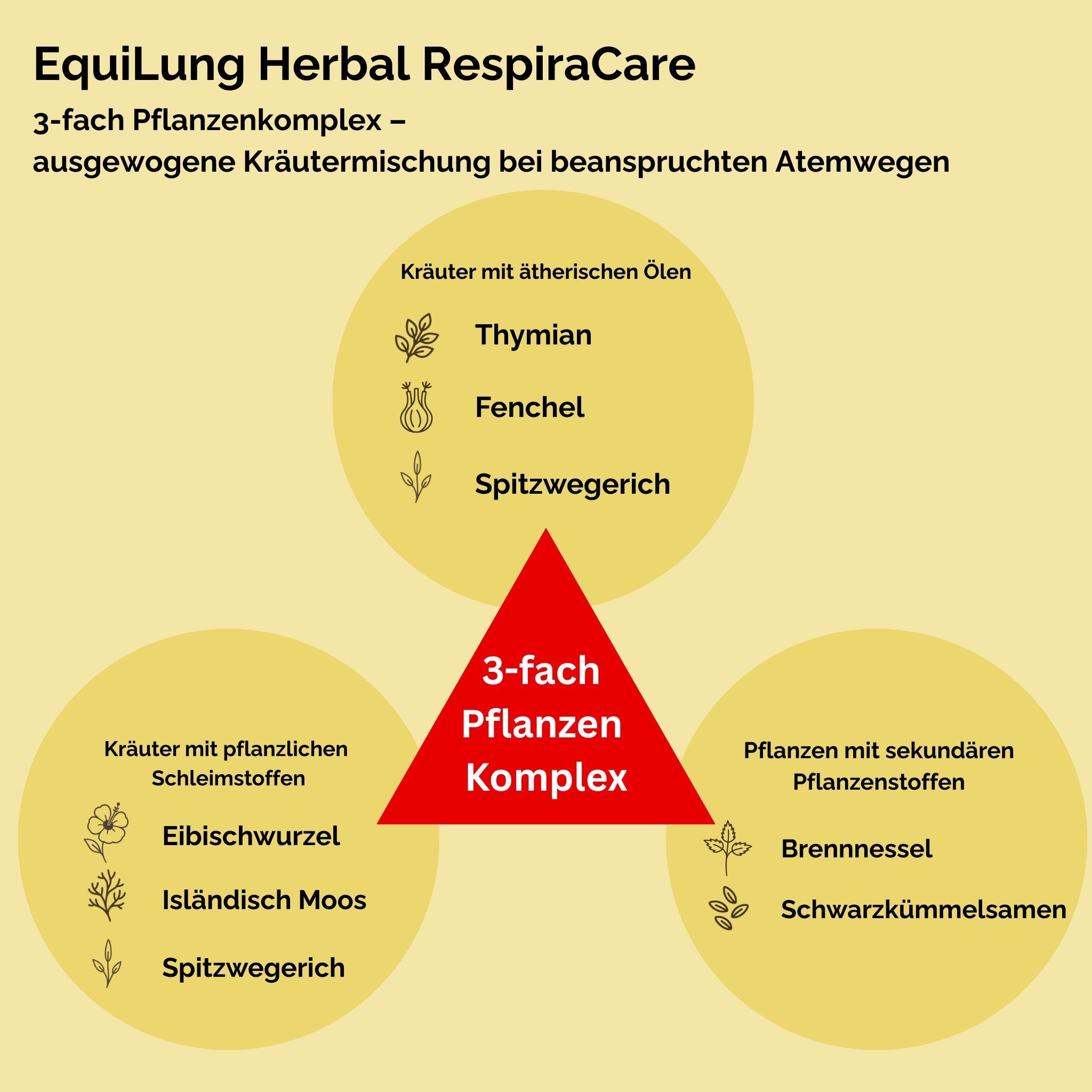 EquiLung Herbal RespiraCare – Mélange à base de plantes pour chevaux, destiné à une alimentation de longue durée en cas de problèmes respiratoires.