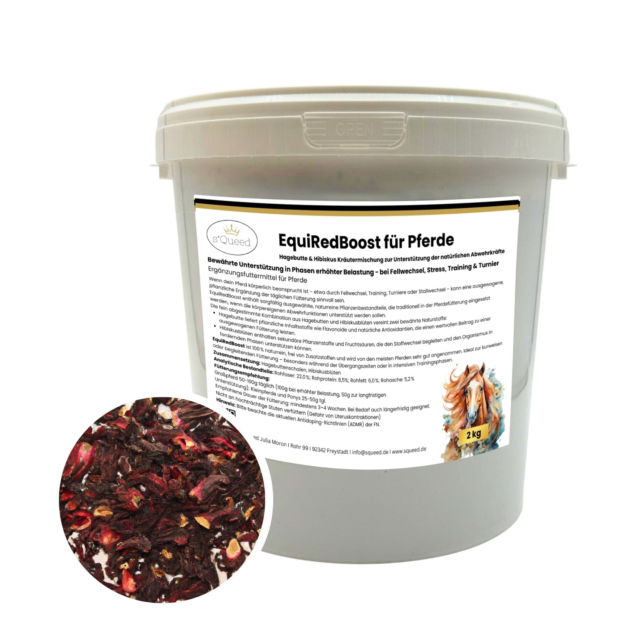 EquiRedBoost 2 kg - Cynorrhodon et hibiscus pour soutenir le système immunitaire