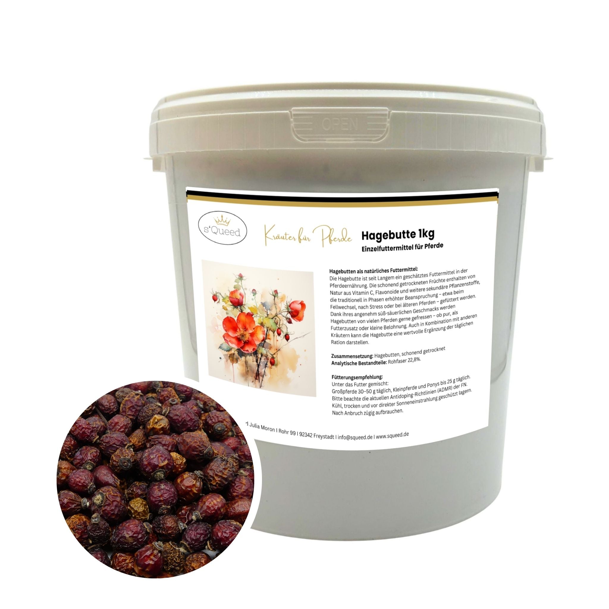 Cynorrhodons pour chevaux, 1 kg, séchés, fruits entiers