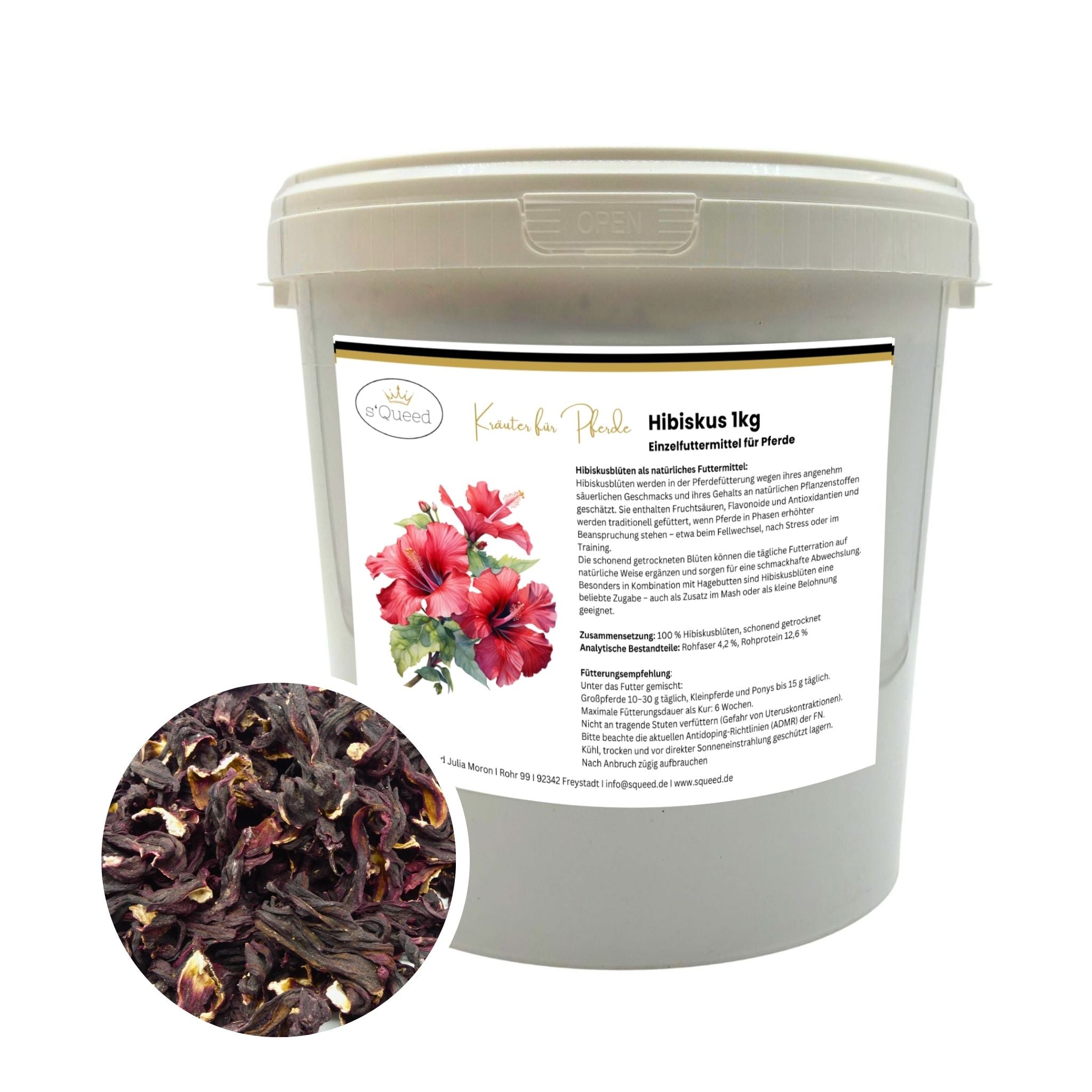 Hibiscus cheval 1 kg, séché, fleur entière