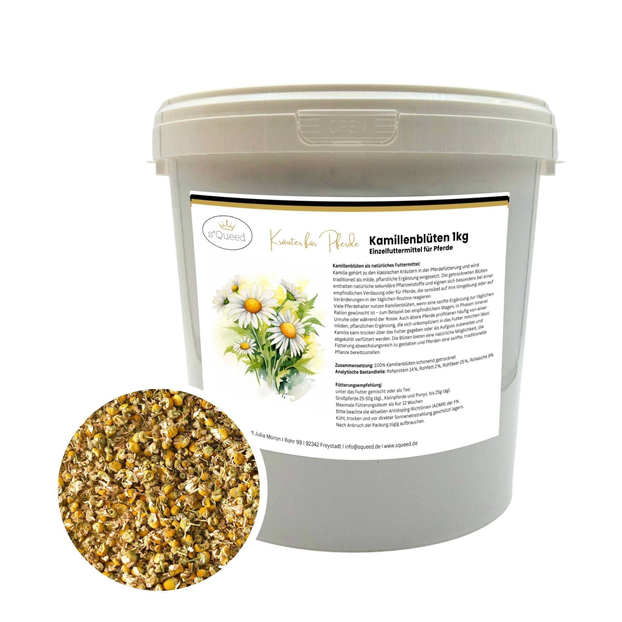 Camomille pour chevaux, 1 kg de fleurs entières