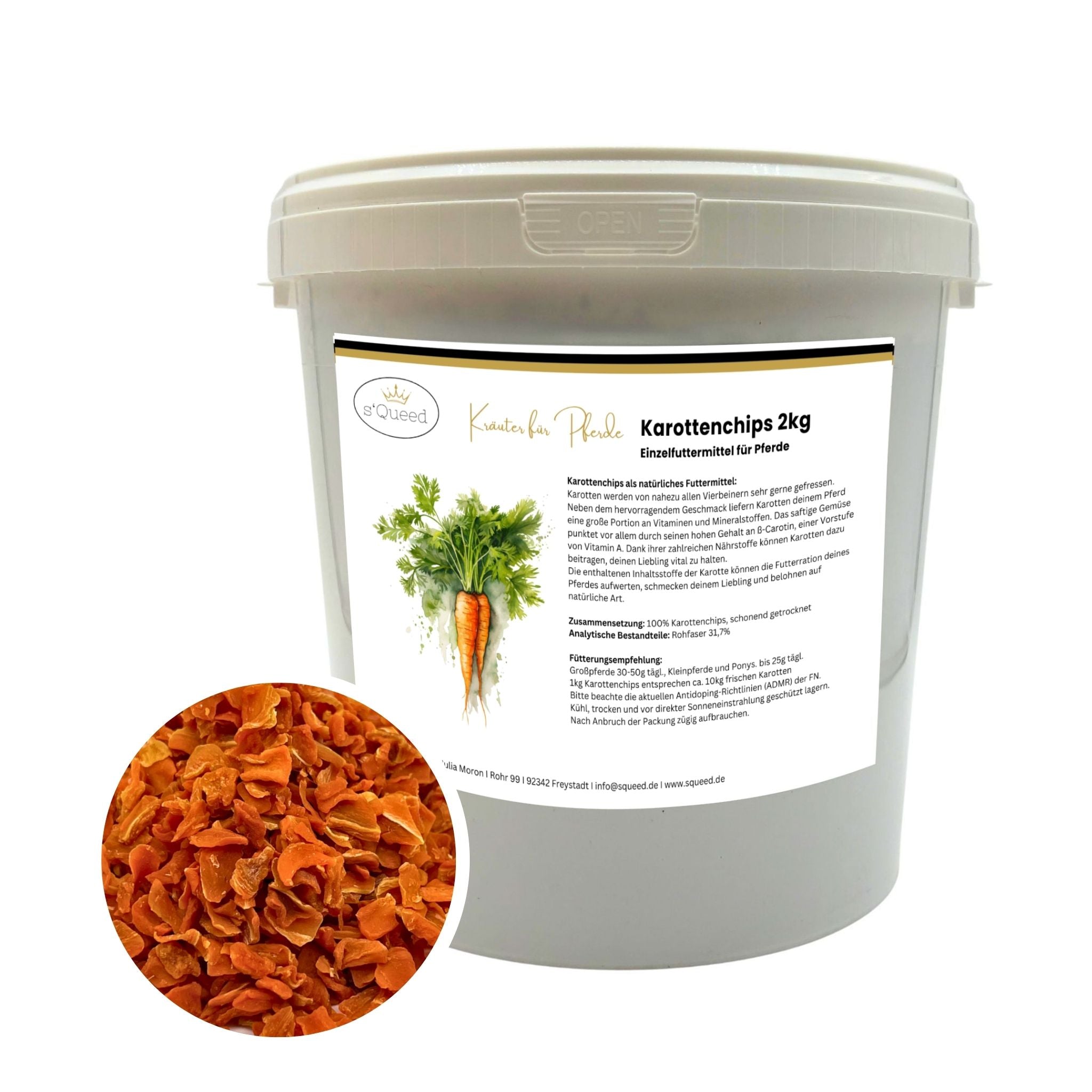 Chips de carottes pour chevaux 2 kg