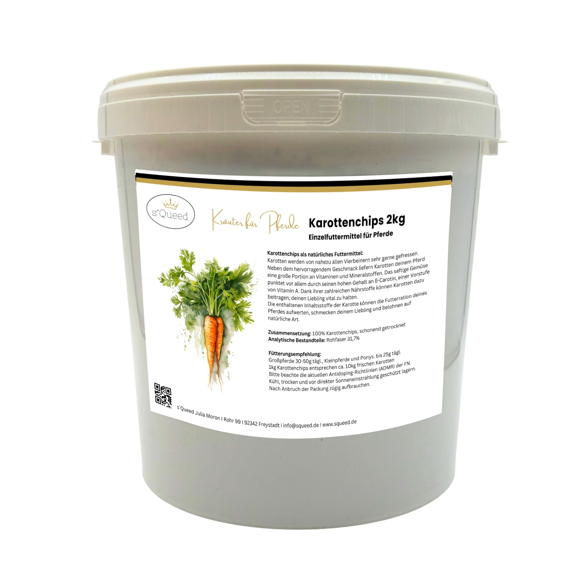 Chips de carottes pour chevaux 2 kg