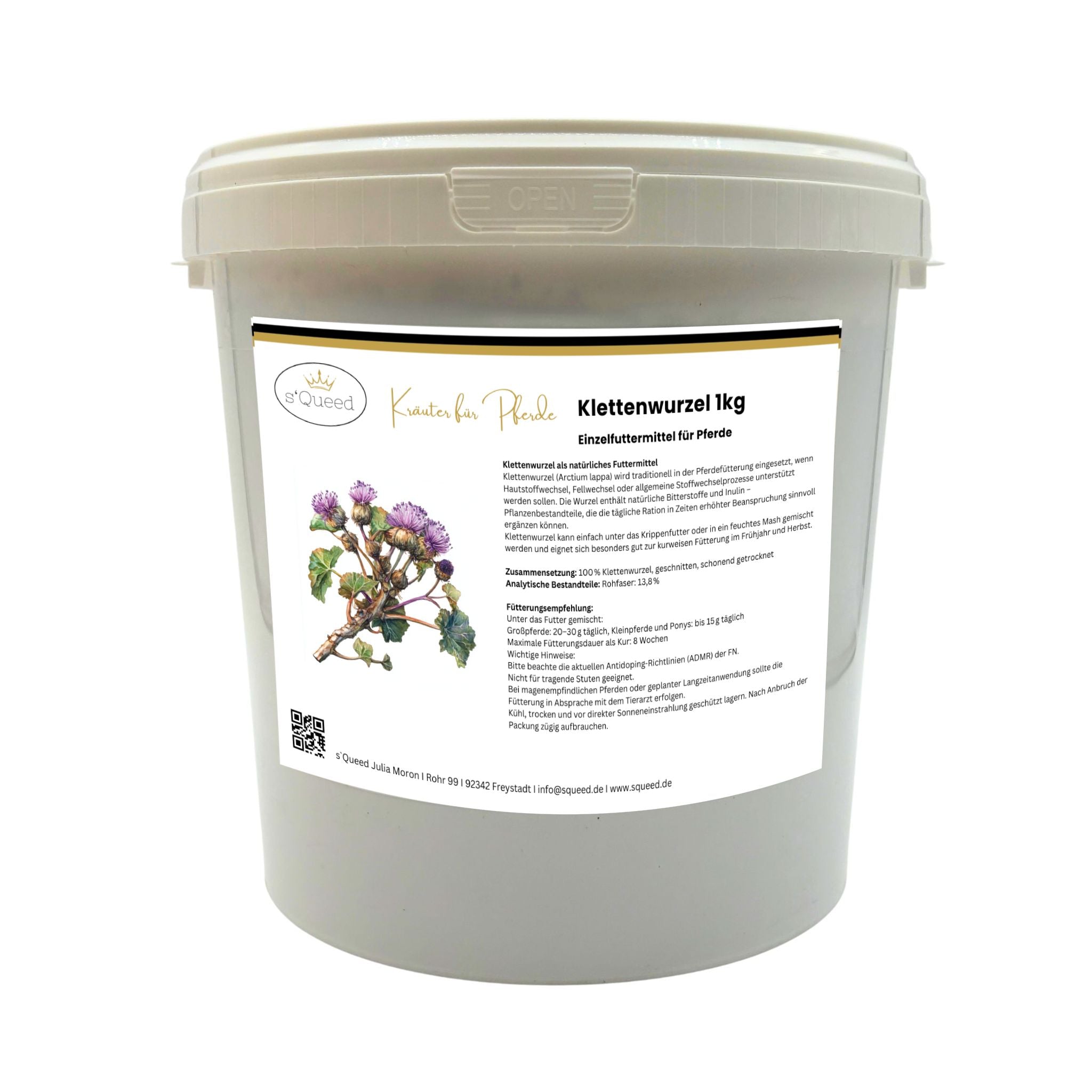 Racine de bardane pour chevaux 1 kg