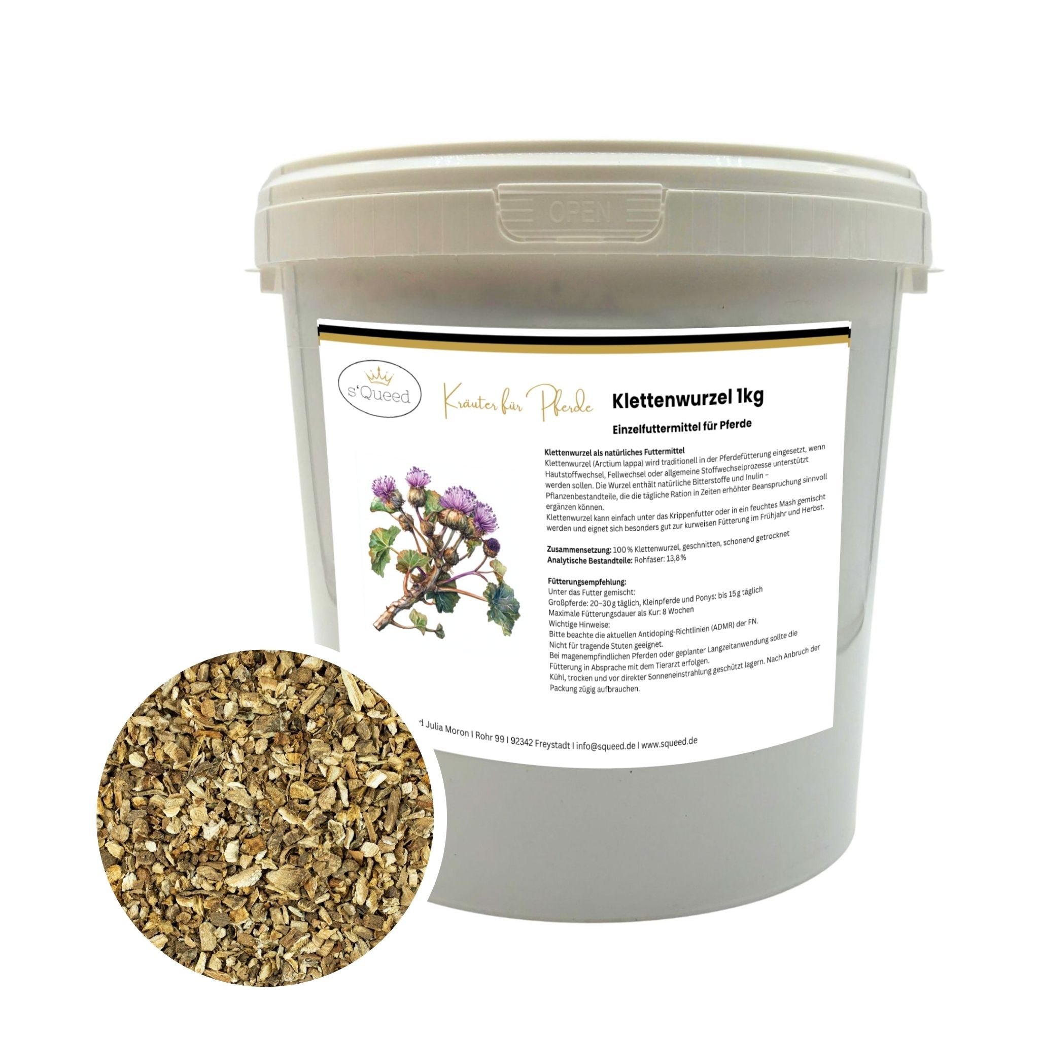 Racine de bardane pour chevaux 1 kg