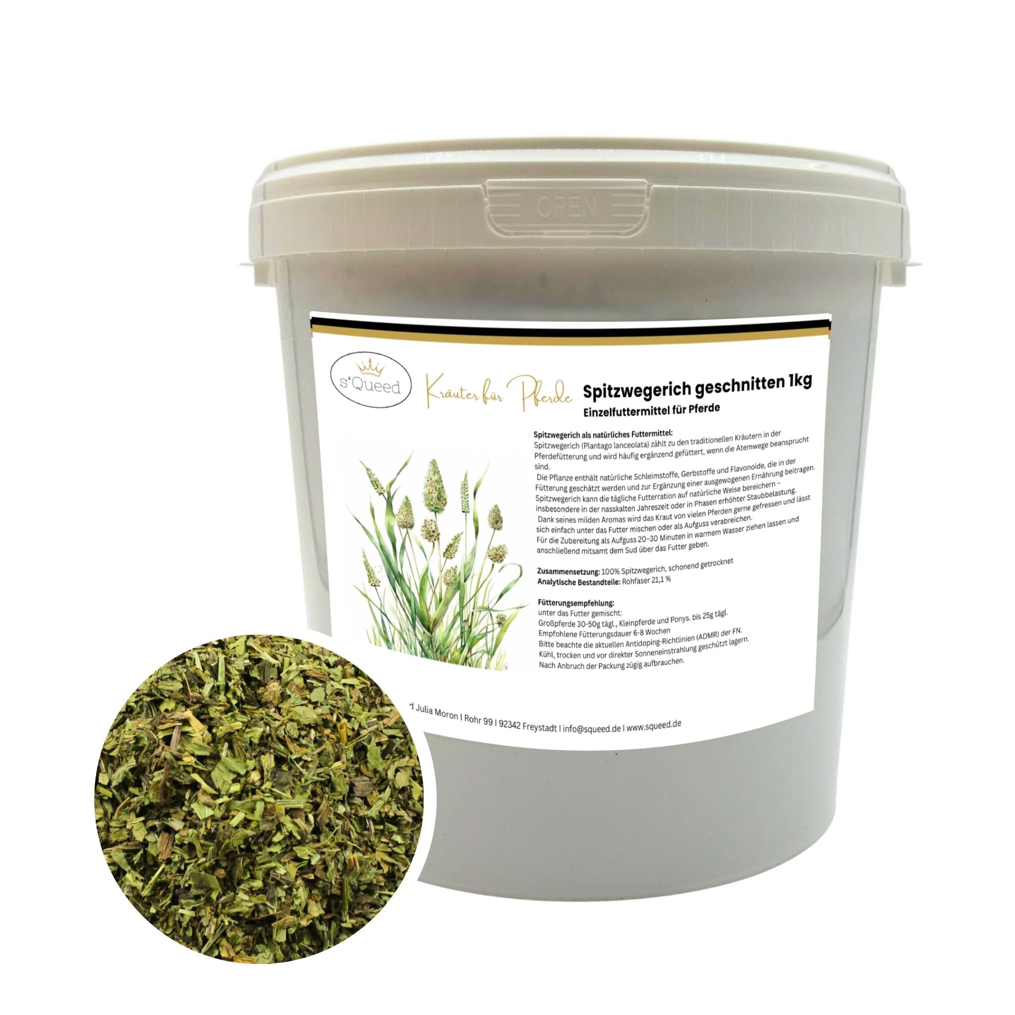 Plantain lancéolé pour chevaux 1 kg