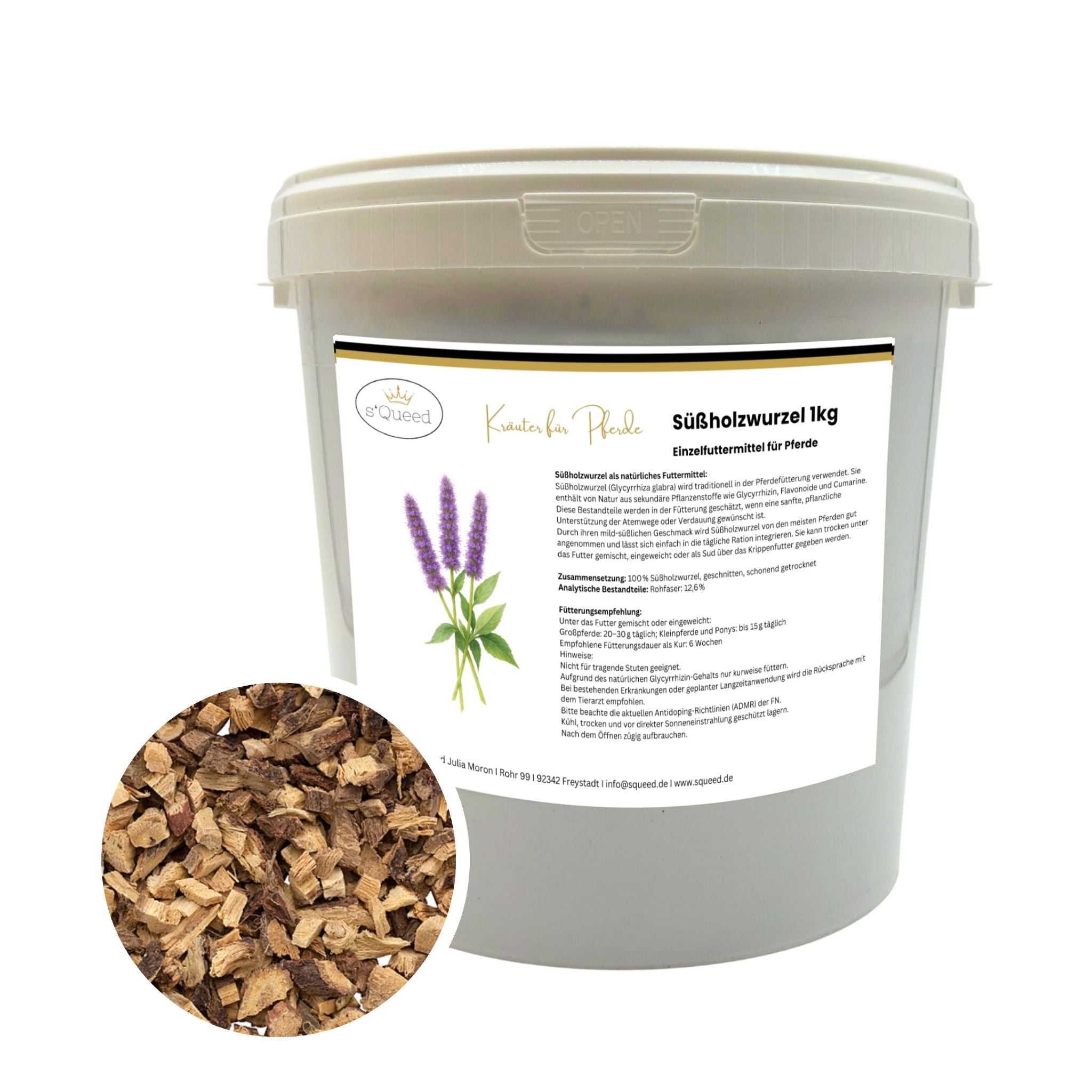 Racine de réglisse pour chevaux 1 kg